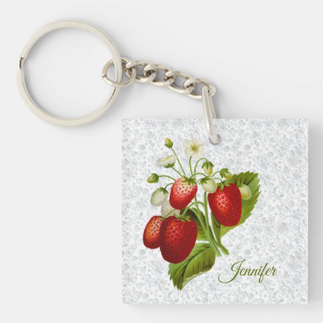 Strawberry Personalized Key Chain (Front)