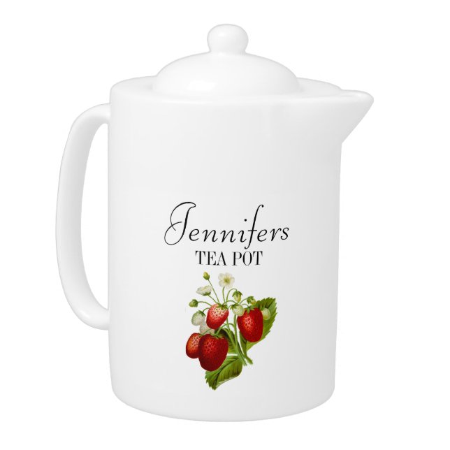 Strawberry Personalized Kitchen Tea Pot (Left)