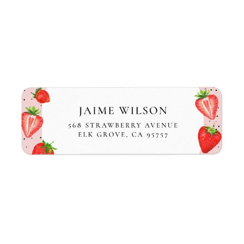 Strawberry Personalized Name Return Address Label