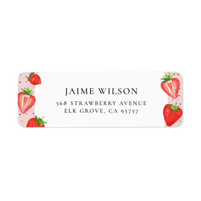 Strawberry Personalized Name Return Address Label (Front)