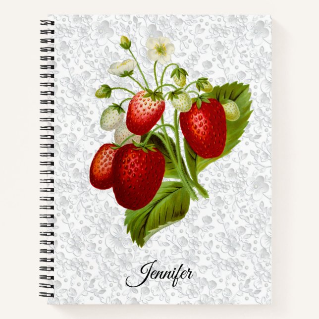 Strawberry Personalized Spiral Notebook (Front)