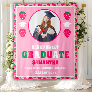 Strawberry Photo Graduation Party Backdrop