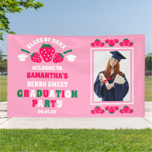 Strawberry Photo Graduation Party Welcome Banner