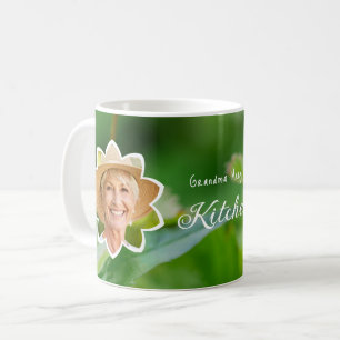 Strawberry Photo With Grandma's Portrait Custom Coffee Mug