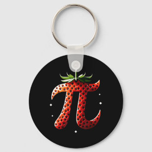 Strawberry Pi Day Funny Math Teacher Student 3.14 Keychain