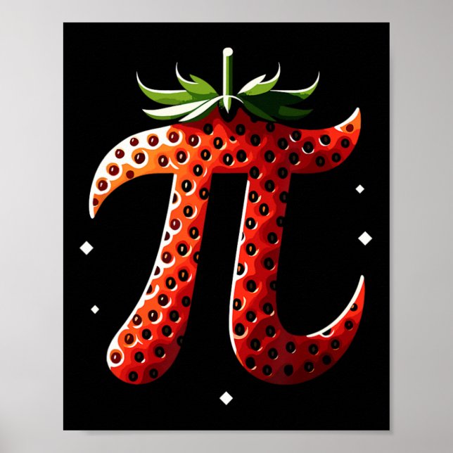 Strawberry Pi Day Funny Math Teacher Student 3.14  Poster (Front)