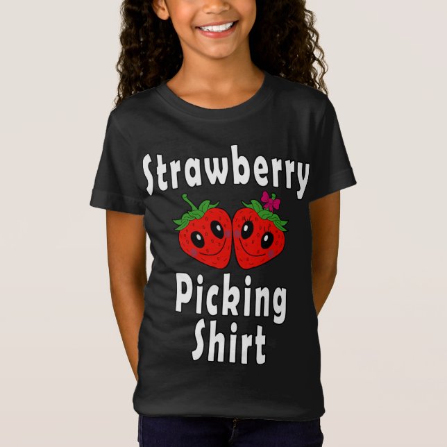 Strawberry Picking Strawberries in Love Funny Cost T-Shirt (Front)