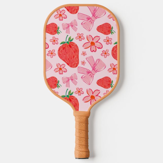 Strawberry Pickleball Paddle Coquette Strawberry (Front)