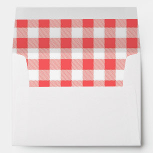 Strawberry Picnic red white checkered Envelope