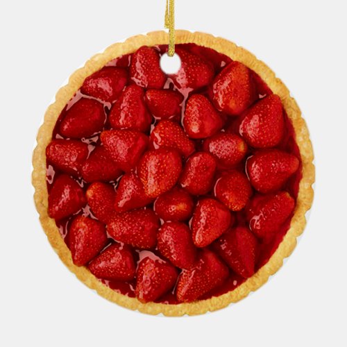 Strawberry Pie Ceramic Ornament