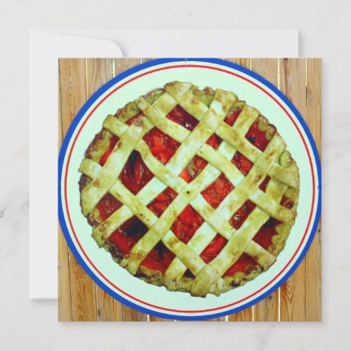 strawberry pie invitation card