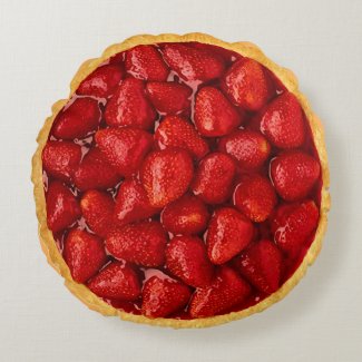 Strawberry Pie Round Pillow