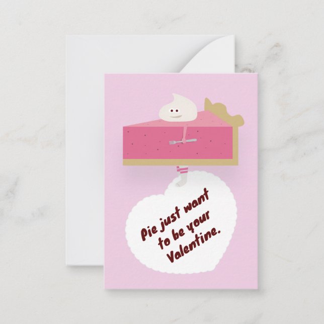 Strawberry Pie Valentine Note Card (Front)