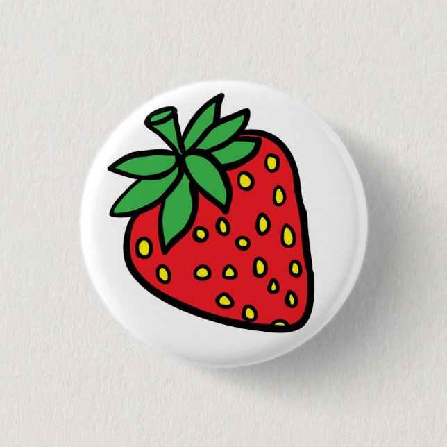 strawberry pinback button (Front)