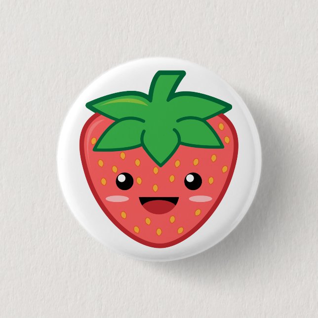 Strawberry Pinback Button (Front)