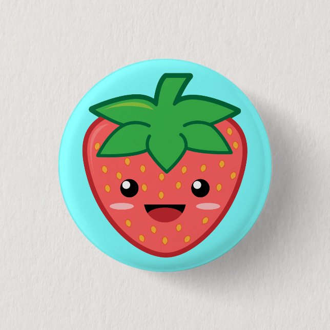 Strawberry Pinback Button (Front)
