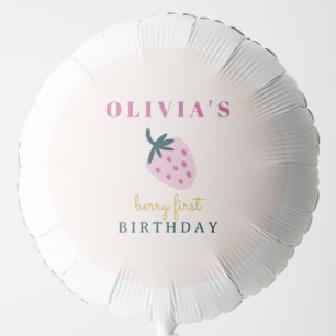 Strawberry pink baby birthday party  balloon