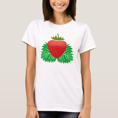Strawberry _ pink background T_Shirt