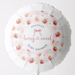 Strawberry Pink Berry Sweet Baby Shower Balloon
