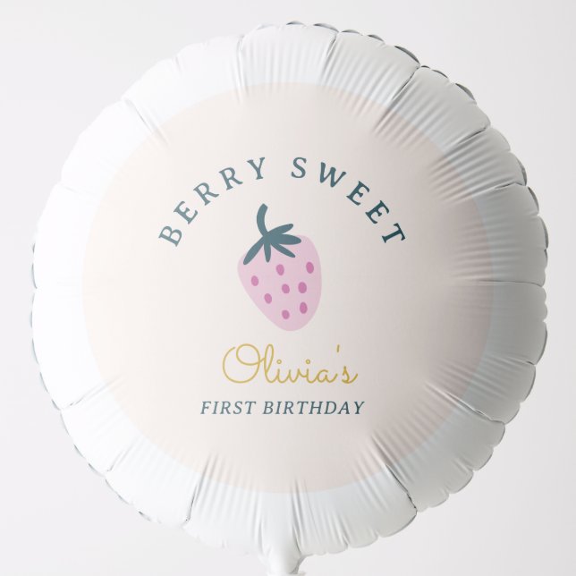Strawberry pink birthday balloon (Front)