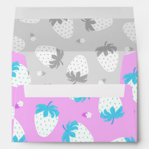 Strawberry Pink Blue Envelope