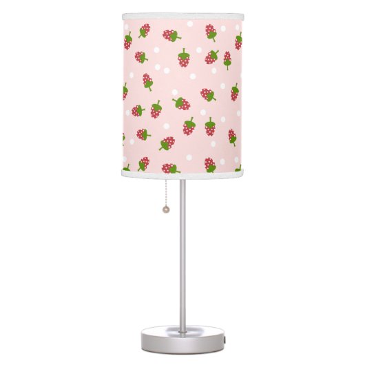 Strawberry Pink Cute Kawaii Girly Soft Pastel Table Lamp (Right)