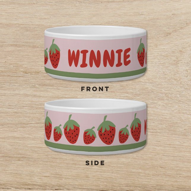 Strawberry Pink Dog Cat Pet Bowl (Creator Uploaded)