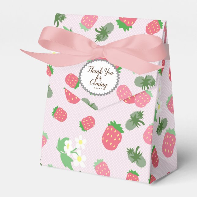Strawberry Pink Favor Box (Front Side)