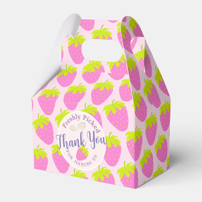 Strawberry Pink Favor Boxes (Front Side)