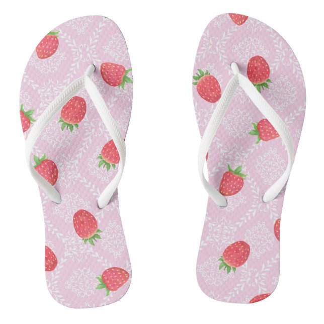 Strawberry Pink  Flip Flops (Footbed)
