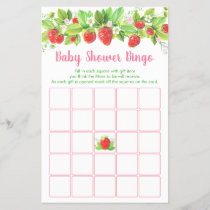Strawberry Pink Floral Baby Shower Bingo Game