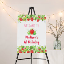 Strawberry Pink Floral Birthday Welcome Foam Board