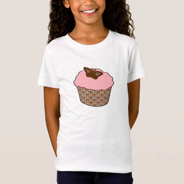 Strawberry Pink Frosted Cupcake T-Shirt (Front)
