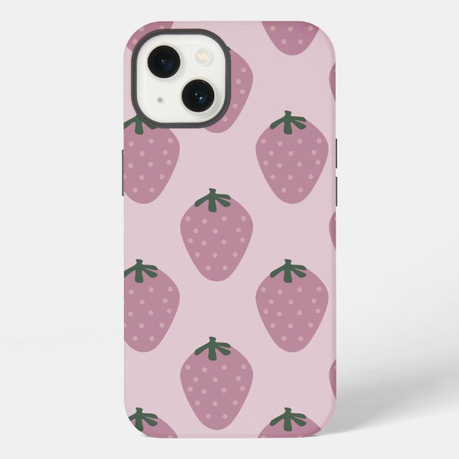 strawberry, pink, fruit iphone case (Back)