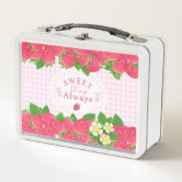 Green White Gingham Plaid Checkered Pattern Metal Lunch Box