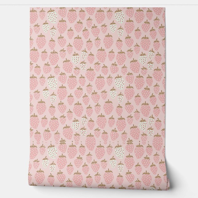 Strawberry Pink Girly  Wallpaper (Unrolling)