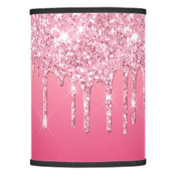 Strawberry Pink Glitter Dripping Luxury Lamp Shade