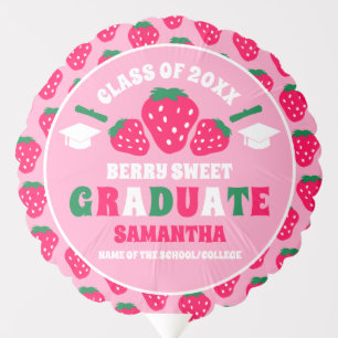 Strawberry Pink Graduation Party Balloon