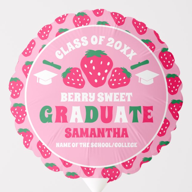 Strawberry Pink Graduation Party Balloon (Front)