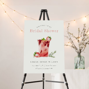 Strawberry Pink Margarita Bridal Shower Welcome Foam Board