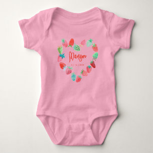 Strawberry Pink New Born Baby Shower Baby Bodysuit