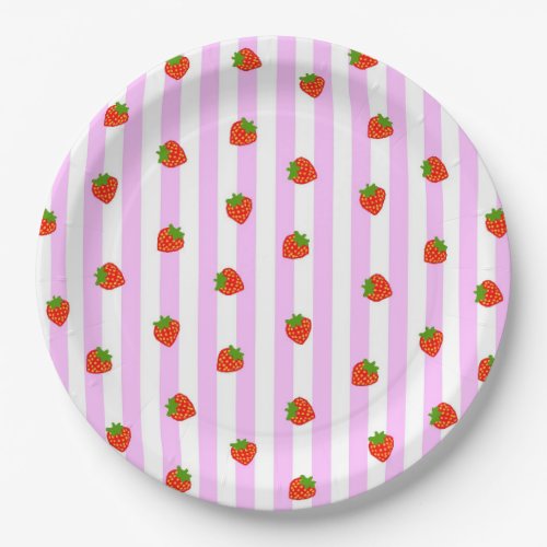 STRAWBERRY PINK PAPER PLATE