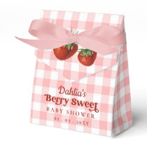 Strawberry Pink Red Berry Sweet Baby Shower Favor Boxes
