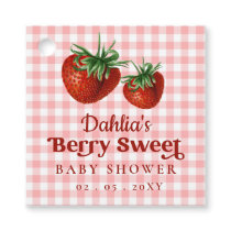 Strawberry Pink Red Berry Sweet Baby Shower Favor Tags