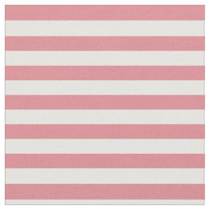 Strawberry Pink & White Striped Fabric
