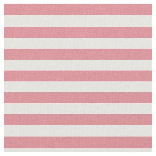Strawberry Pink & White Striped Fabric