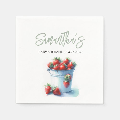 Strawberry Pint Baby Shower Napkins