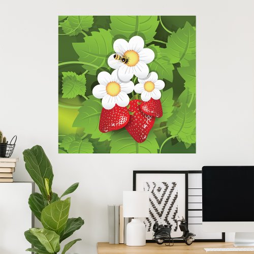 Strawberry Plant Poster