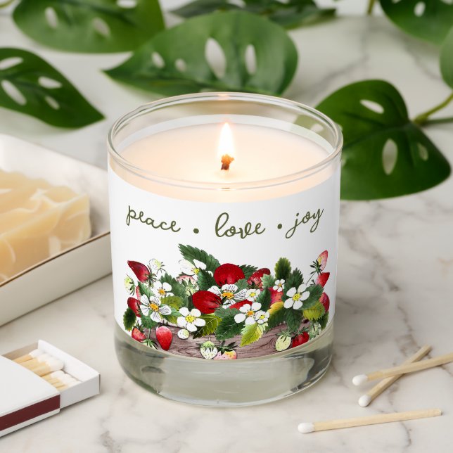 Strawberry Plant Scented Candle (Lit)