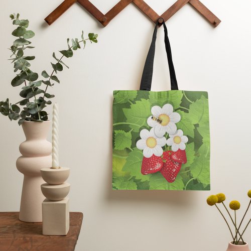 Strawberry Plant Tote Bag